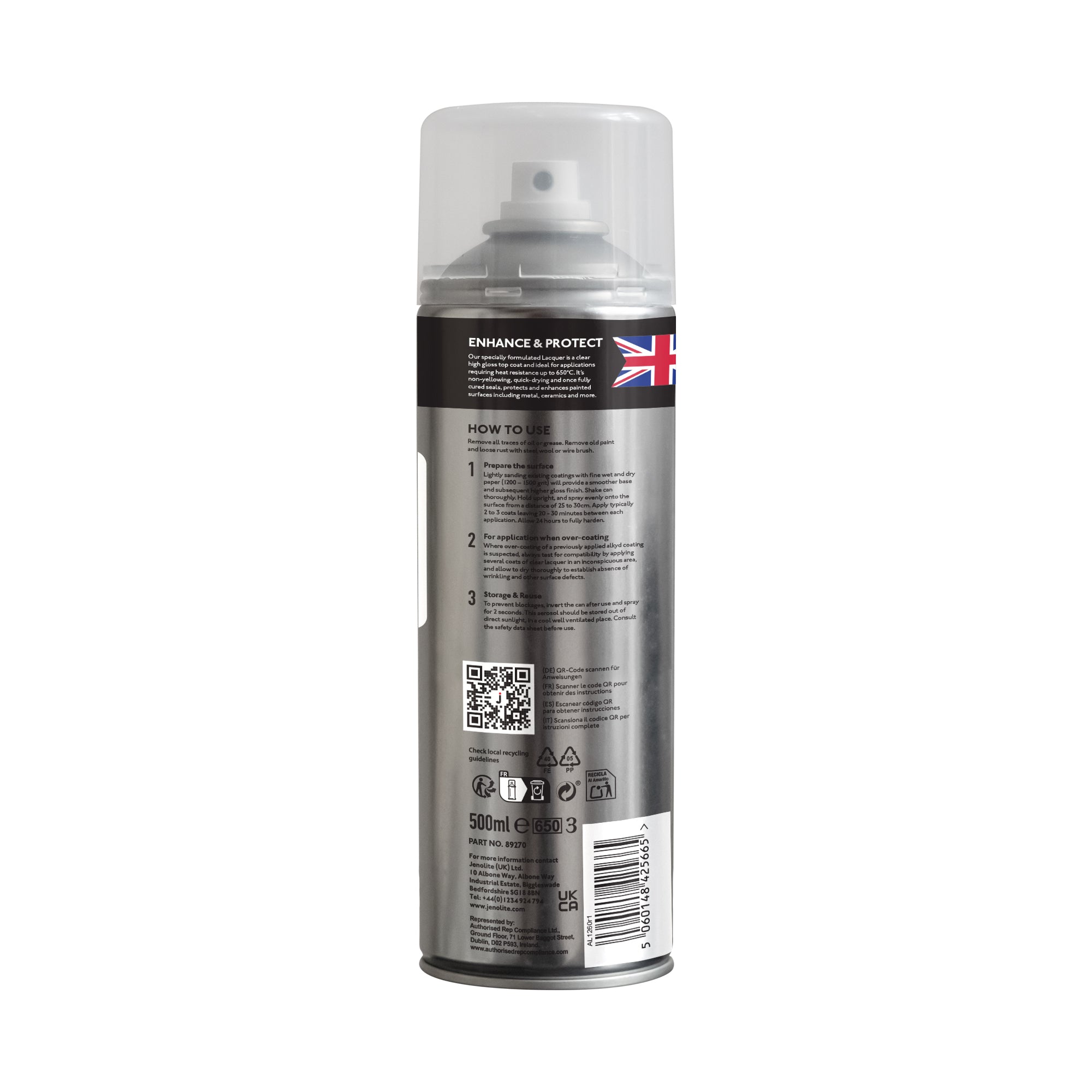 High Temperature Clear Lacquer 500ml | 650C + | Crystal Clear Finish